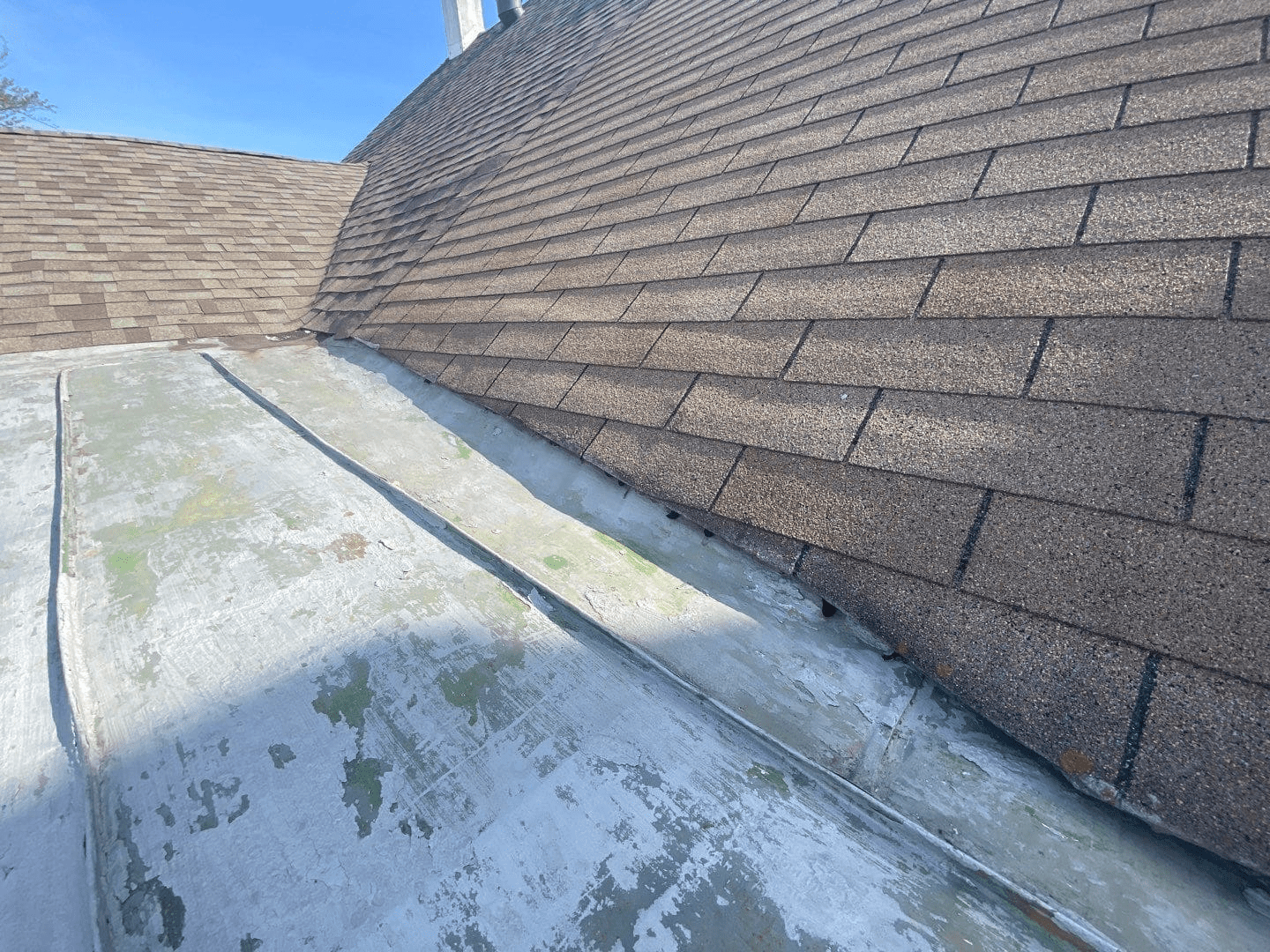 roof flashing repair done during a residential roof repair