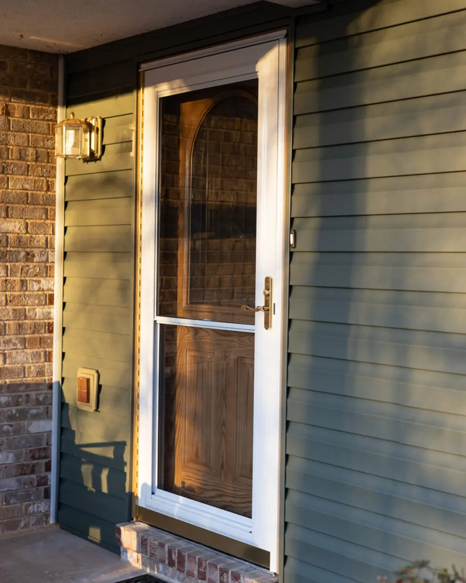 Installation of windows and doors on a residential building.