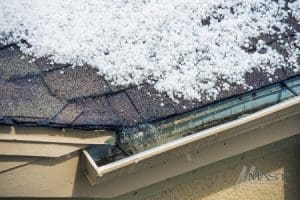 Hailstones on Roof Needing Impact Resistant Shingles