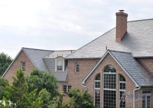 Slate Roofing Materials on a Brick Home
